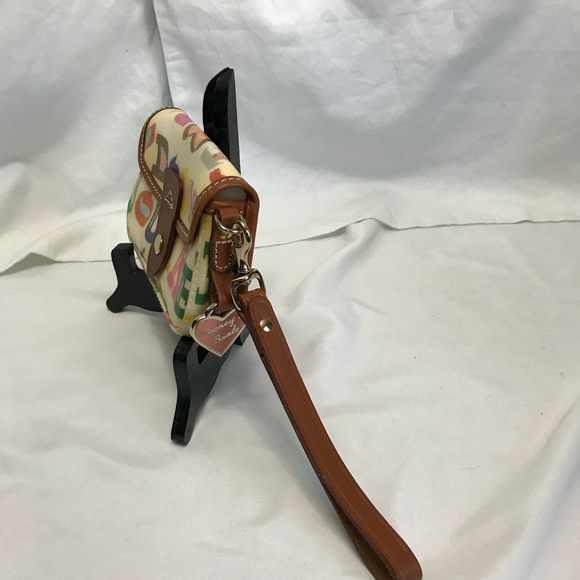 Dooney and Bourke Vintage Graffiti Rainbow Flap Wristlet - Picture 2 of 8